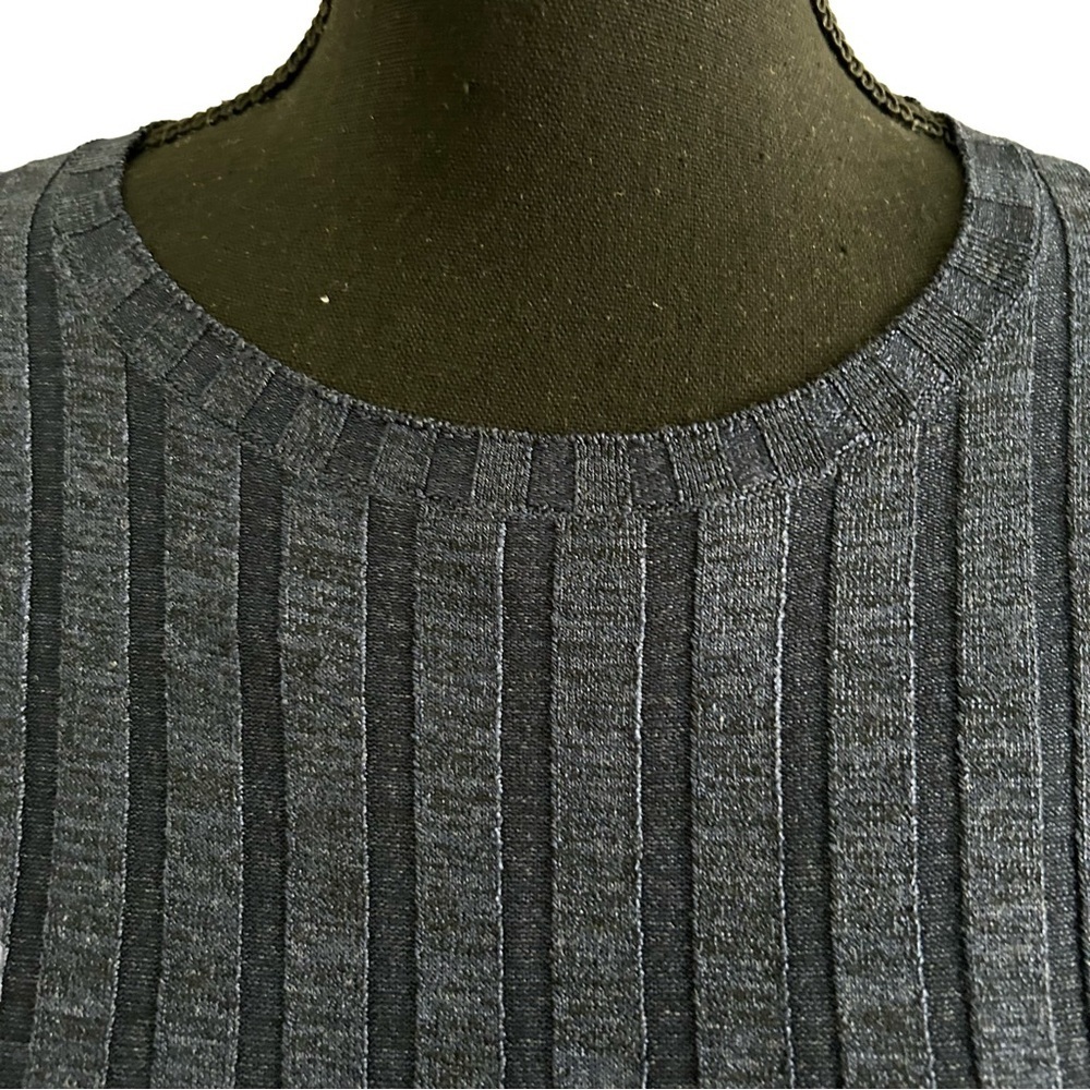 Ann Taylor Blue Light Knit Ribbed Pull On Dress - Picture 4 of 5